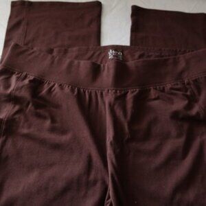 Denim & Co. Active Size 1X Plus Duo Stretch Lightly Boot Pant w/ Pockets Brown
